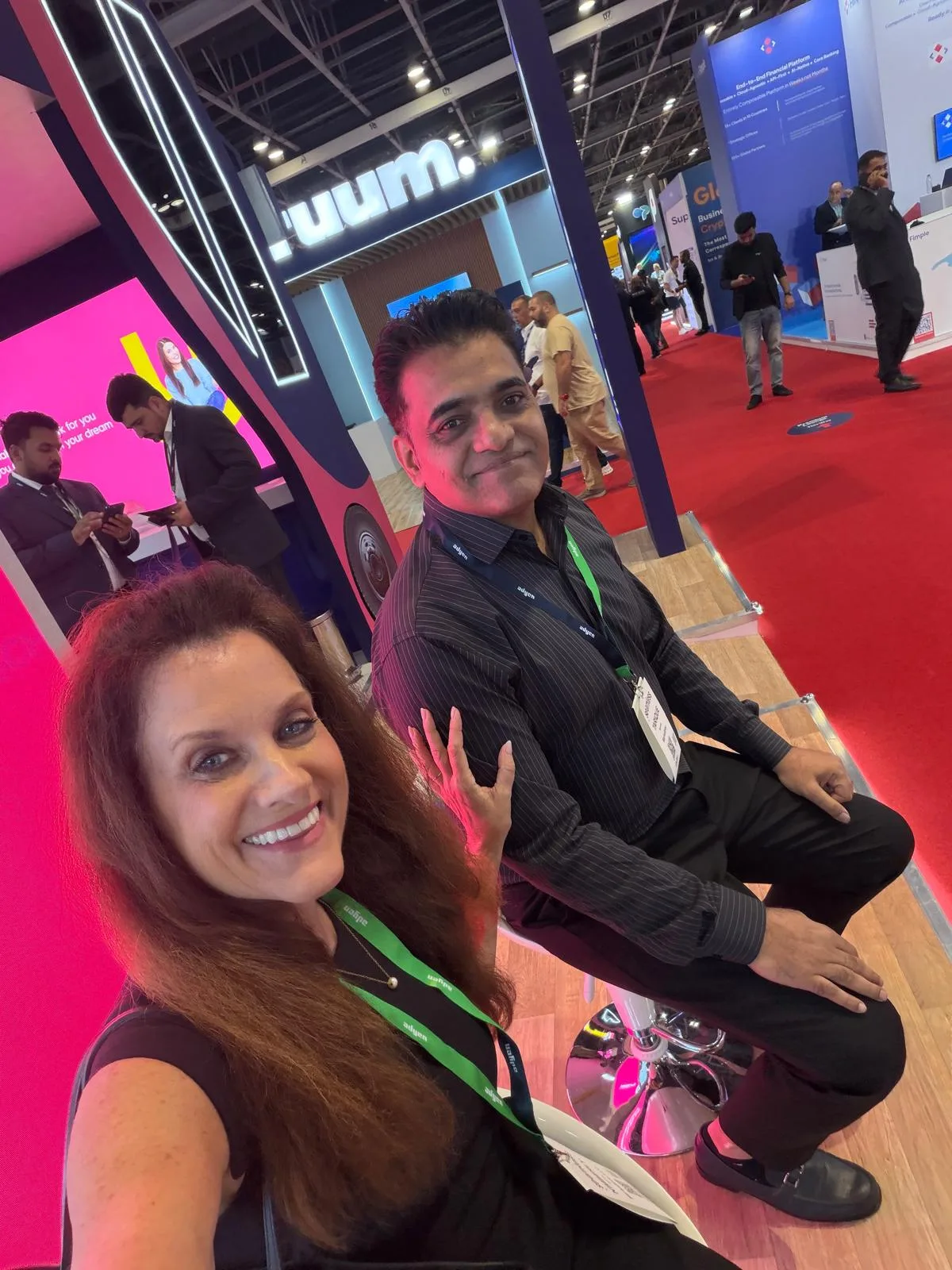 Markeltree founders on the Seamless Middle East 2026 expo floor in Dubai