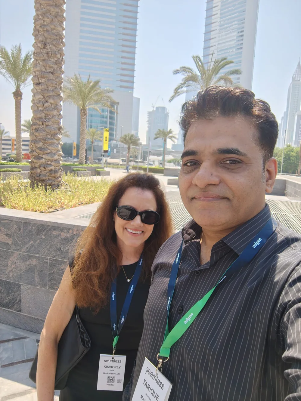 Dr. Kimberly Dalius and Tariq Malik, founders of Markeltree, at Seamless Middle East 2026 in Dubai