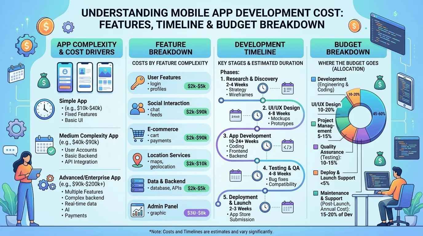 Mobile Apps Development Cost: Features, Timeline & Budget Breakdown