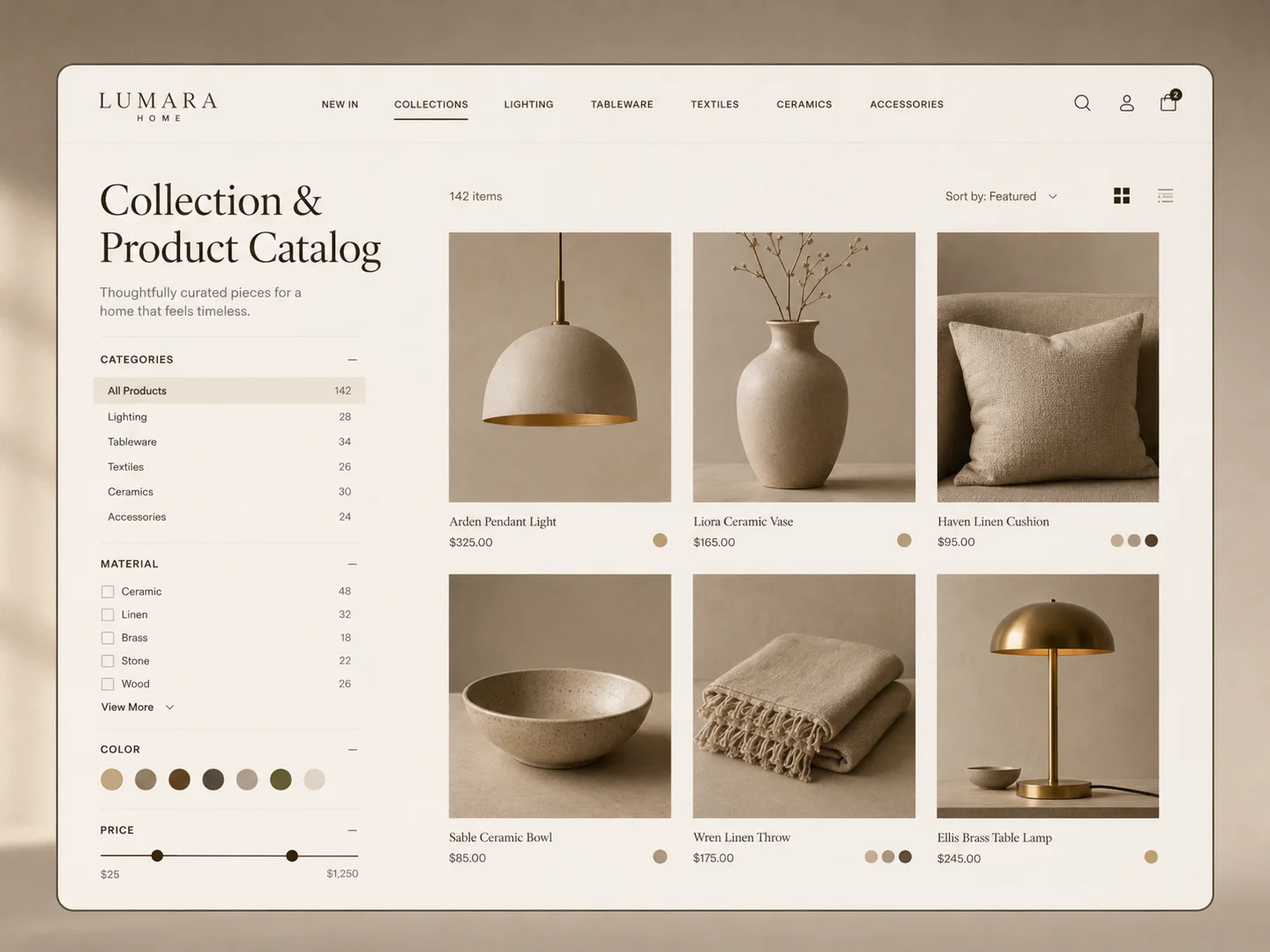Lumara Home : Ecommerce Development