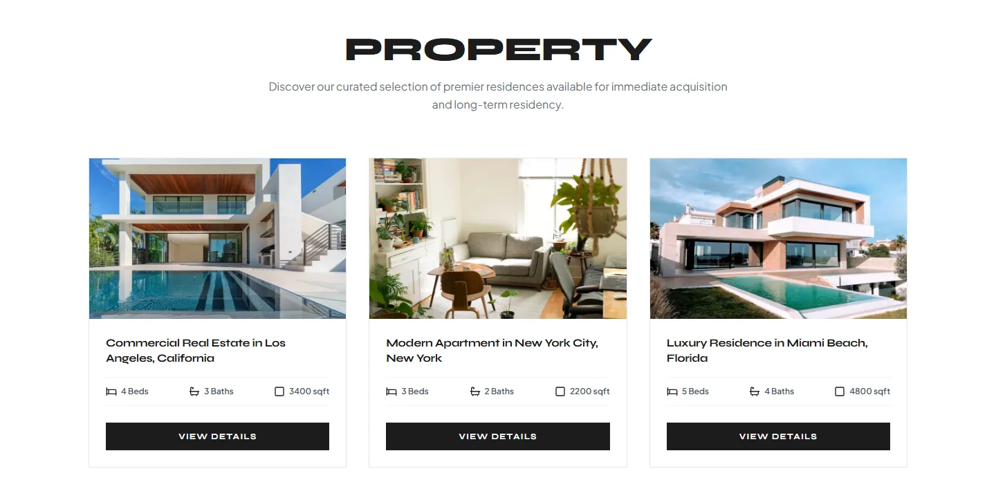 Legacy Homes : Real Estate Website Design