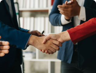 Close-up of a business handshake between two professionals, symbolizing partnership, agreement, and trust.